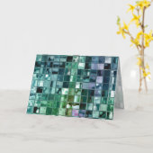 Diepe Zee Liquid Mosaic Tile Art Kaart (Gele Bloem)