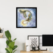 Diepe Zee Moon Mermaid Poster Print (Thuiskantoor)