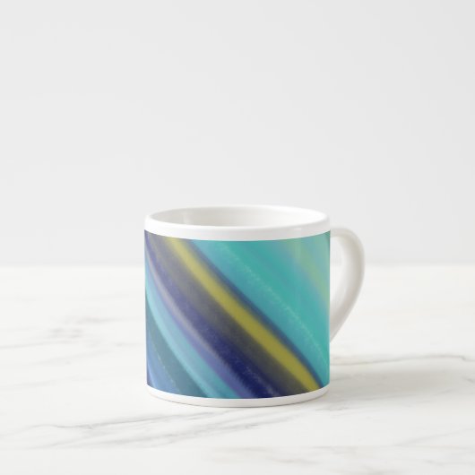 Diepe zee-oceantinten van blauw espresso kop (Voorkant rechts)