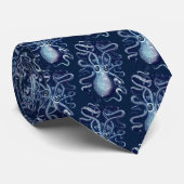 Diepe Zee Octopus Ocean Blue Stropdas (Opgerold)