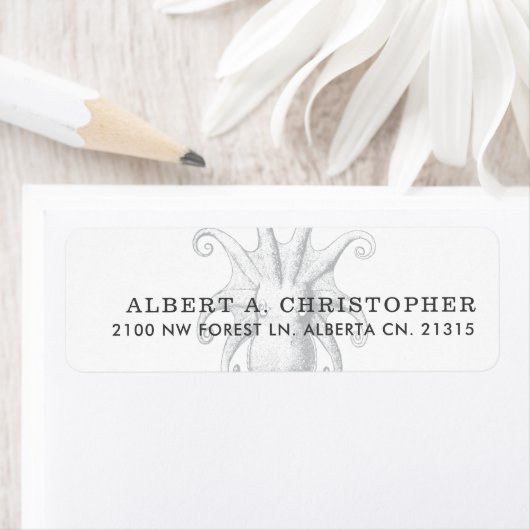  diepe Zee octopus | Retouradres Etiket (Insitu)