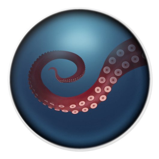 Diepe Zee Octopus Steampunk Nautical Fantasy Keramische Knop (Voorkant)