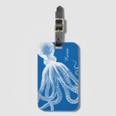 Diepe Zee Octopus Tentacles Funny look Bagagelabel (Voorkant (verticaal))
