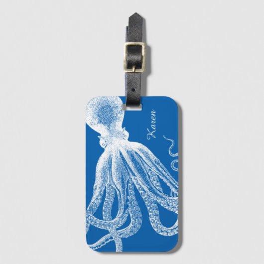 Diepe Zee Octopus Tentacles  Funny look Bagagelabel (Voorkant (verticaal))