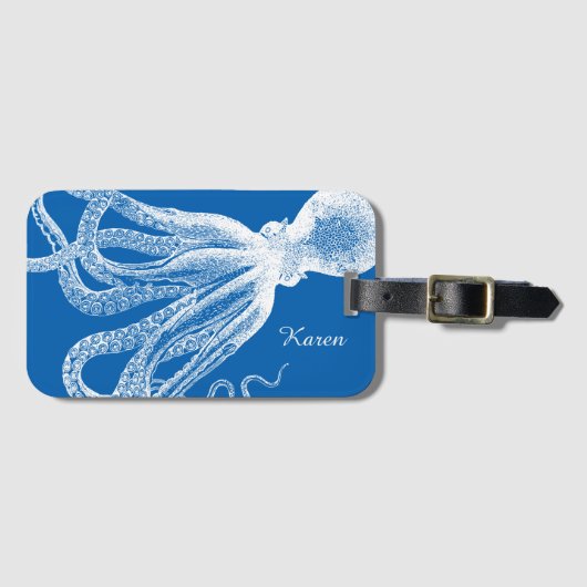 Diepe Zee Octopus Tentacles Funny look Bagagelabel (Voorkant (horizontaal))