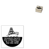 Diepe zee vissersboot zakelijk adres marketing rubberstempel (Gestempeld)