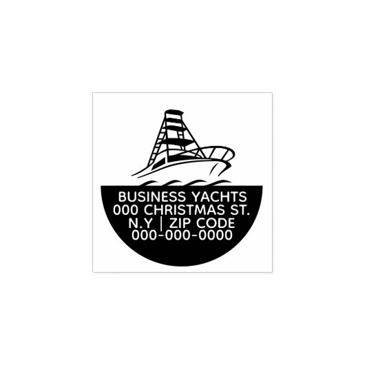 Diepe zee vissersboot zakelijk adres marketing rubberstempel (Afrduk)