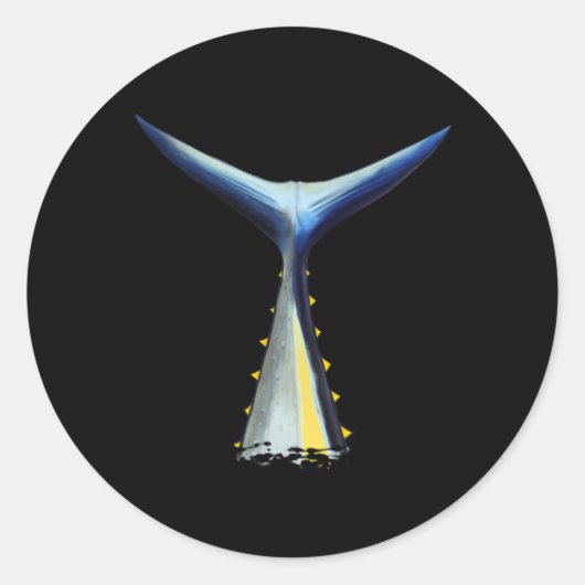 Diepe Zee Vist Tonijnstaart Ronde Sticker (Voorkant)