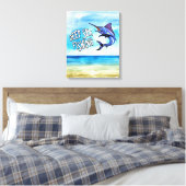 Diepe Zee Vist Zwaardvis Canvas afdrukken (Insitu (Slaapkamer))