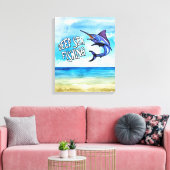 Diepe Zee Vist Zwaardvis Canvas afdrukken (Insitu (Woonkamer))