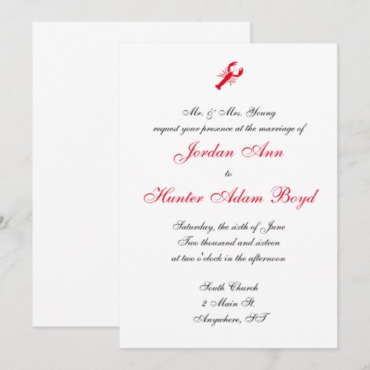 "Diepe Zee" Wedding-uitnodigingen Kaart (Voorkant / Achterkant)