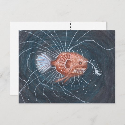 Diepe Zee Zeeduivel Briefkaart (Voorkant / Achterkant)