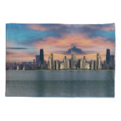 Diepe zonsondergang boven Chicago Kussensloop (Achterkant-Links)