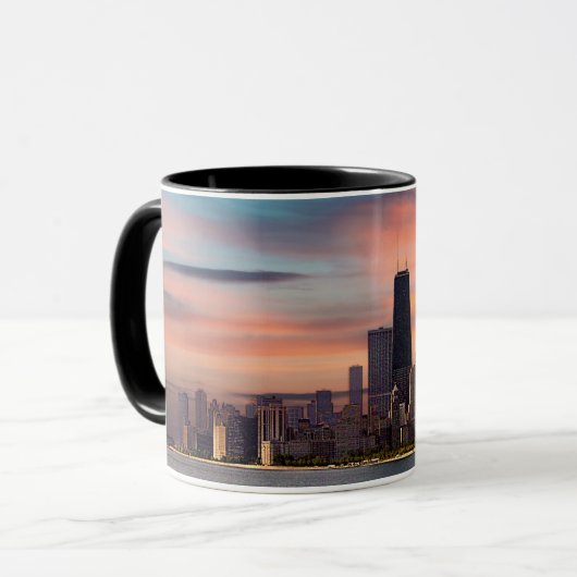 Diepe Zonsondergang Chicago Mok (Voorkant links)