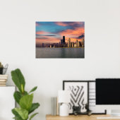 Diepe Zonsondergang Chicago Print Poster Papier (M (Thuiskantoor)