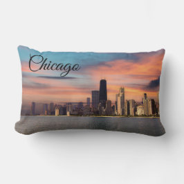 Diepe zonsondergang over Chicago Kussen