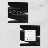 Diepe zwarte inktverfstreep water voor penseelstre vierkante visitekaartje (Voorkant / Achterkant)