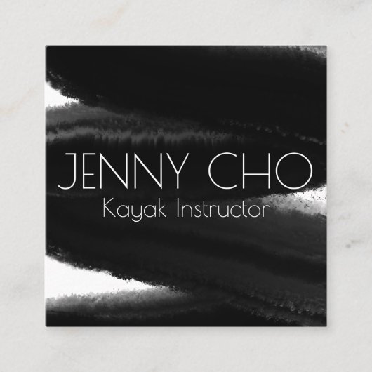 Diepe zwarte inktverfstreep water voor penseelstre vierkante visitekaartje (Voorkant)