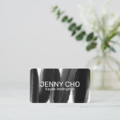 Diepe zwarte inktverfstreep water voor penseelstre visitekaartje (Staand voorkant)