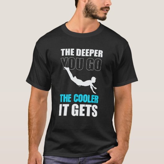 Dieper je gaat duiker en instructeur t-shirt (Voorkant)