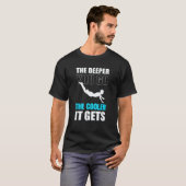 Dieper je gaat duiker en instructeur t-shirt (Voorkant volledig)