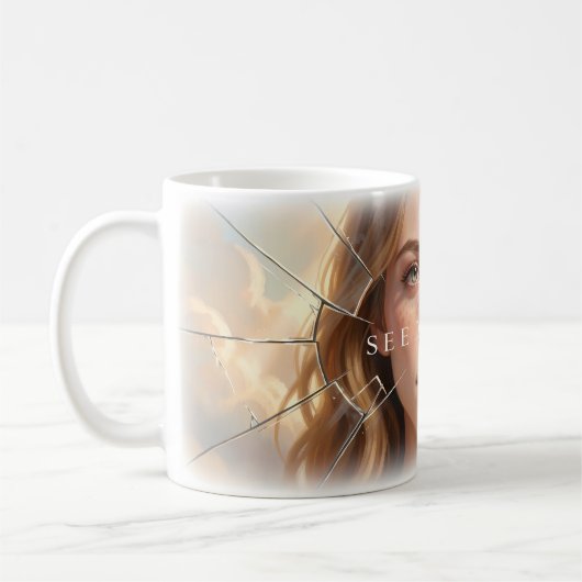 👁️ Dieper zien Gebarsten Glas Keramische Mok (Links)