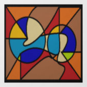 Diepgekleurde kleuren van zuiver kunstruitglas raamsticker (Vel)