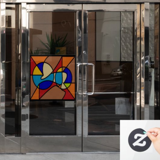 Diepgekleurde kleuren van zuiver kunstruitglas raamsticker (Kantoordeur)