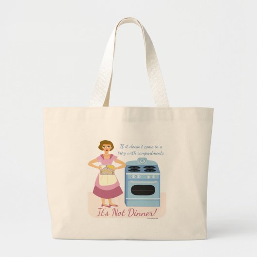Diepgevroren diner Supper Retro Kitsch Food Cartoo Grote Tote Bag (Voorkant)