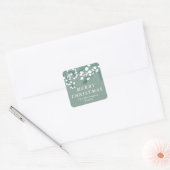 Diepgevroren Eucalyptus Mint en witte kerst Vierkante Sticker (Envelop)