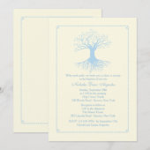 Diepgewortelde blauwe doop uitnodiging (Voorkant / Achterkant)