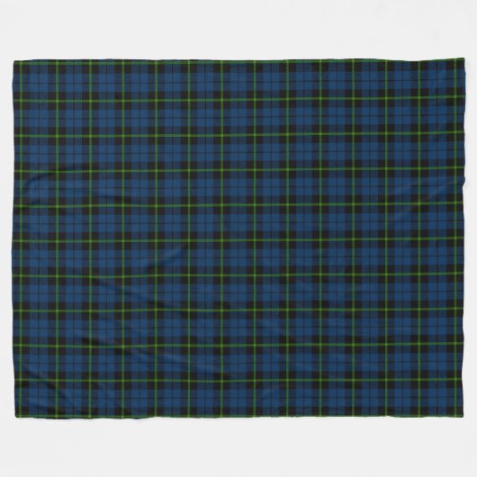 Diepgroen blauw groen geruit zwart streep tartan fleece deken (Voorkant (Horizontaal))