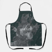 Diepgroen  bloemstilleven stijlvol schort (Voorkant)