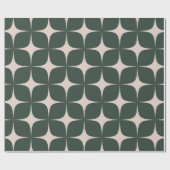 Diepgroen Mid Century Modern Elegant Geometrisch Cadeaupapier (Vlak)