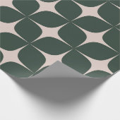 Diepgroen Mid Century Modern Elegant Geometrisch Cadeaupapier (Hoek)
