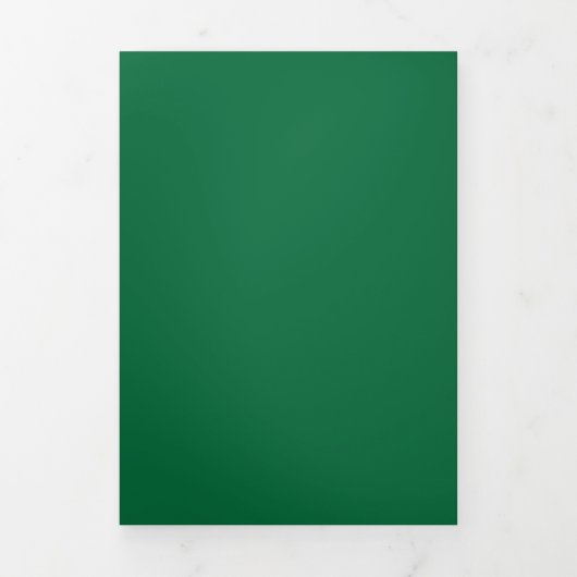 Diepgroene solide achtergrond | Minimalistisch ont Drieluik Uitnodiging (Cover)