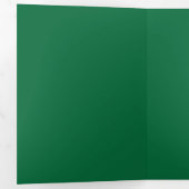 Diepgroene solide achtergrond | Minimalistisch ont Drieluik Uitnodiging (Binnenzijde eerst)