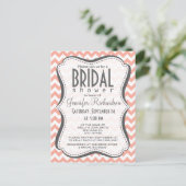 Diepperzikchevron; zigzag uitnodiging briefkaart (Staand voorkant)