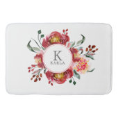 Dieprode bloemen boeket badmat (Voorkant)