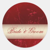 Dieprode bruid en bruidegom stickers (Voorkant)