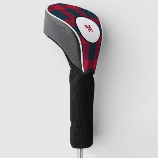 Dieprode buffelvlecht golfheadcover (Schuin)