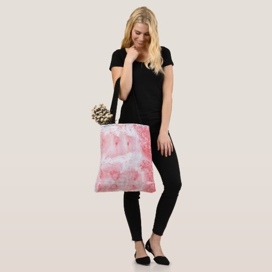 Dieprode Echo's Tote Bag (Op model)