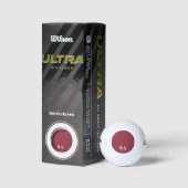 Dieprode effen kleur witte initialen golfballen (Verpakking)