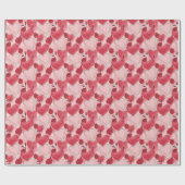 Dieprode en blozende roze harten en rozen cadeaupapier (Vlak)