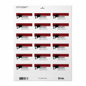 Dieprode graduatiekap etiket (Full Sheet)