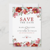 Dieprode grens van de Bloemen Save The Date (Voorkant)