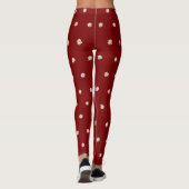Dieprode Leggings met Bloeiend Bloempatroon (Achterkant)
