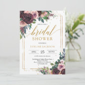 Dieprode mauve rozen stoffige roze rozen goud kaart (Staand voorkant)