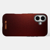 Dieprode metaalstructuur Case-Mate iPhone case (Achterkant (horizontaal))