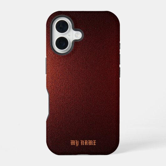 Dieprode metaalstructuur iPhone 16 hoesje (Achterkant)